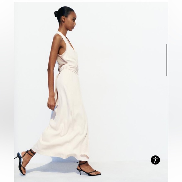 Zara Mixed Simi Sheer Slip Dress Size XL NWT - Picture 4 of 10